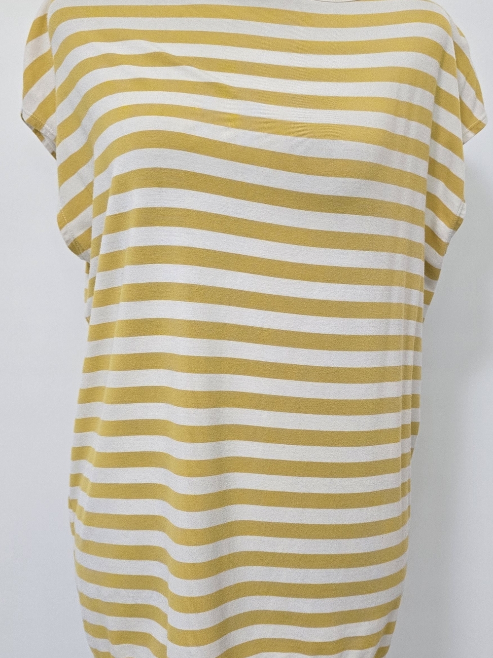 78 & Sunny Striped Cap Sleeve Tee in Yellow and White